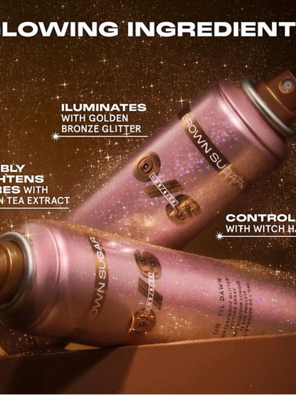 ONE/SIZE On ’Til Dawn Brown Sugar Glitter Setting Spray 3.4 oz NEW SEALED